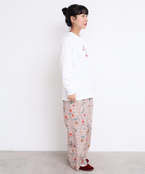 l'atelier du savon(アトリエドサボン)の「植物おせわ係 アップリケ刺繍ロンT(Tシャツ/カットソー・レディース・ホワイト/グレー・FREE)」の21枚目の写真