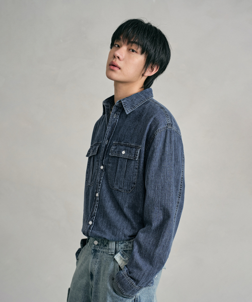 DECET(デケト)の「Denim Work Shirts DCSH007Blue(シャツ/ブラウス・メンズ・その他・SMALL/MEDIUM/LARGE)」の2枚目の写真