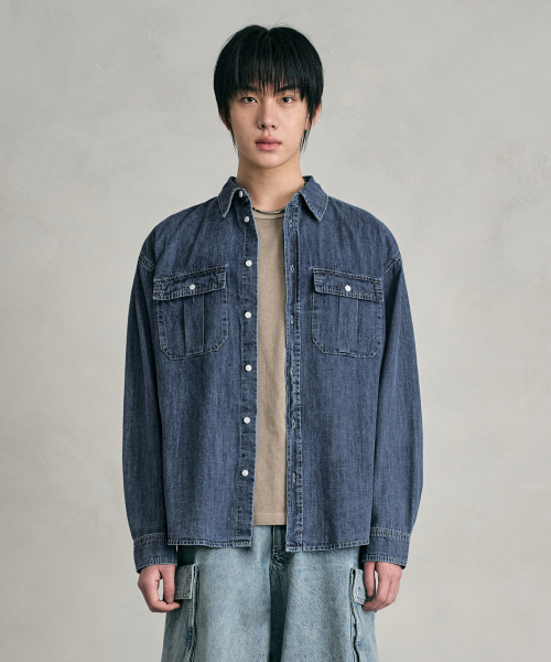 DECET(デケト)の「Denim Work Shirts DCSH007Blue(シャツ/ブラウス・メンズ・その他・SMALL/MEDIUM/LARGE)」の3枚目の写真