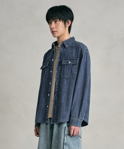 DECET(デケト)の「Denim Work Shirts DCSH007Blue(シャツ/ブラウス・メンズ・その他・SMALL/MEDIUM/LARGE)」の4枚目の写真