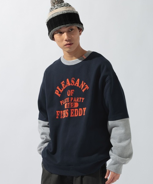 niko and...（ニコアンド）の「【FISHS EDDY(フィッシュエディ)】スウェットプルオーバー【UNISEX】（スウェット・メンズ・オレンジ/ネイビー/ライトグレー・MEDIUM/LARGE）」の2枚目の写真
