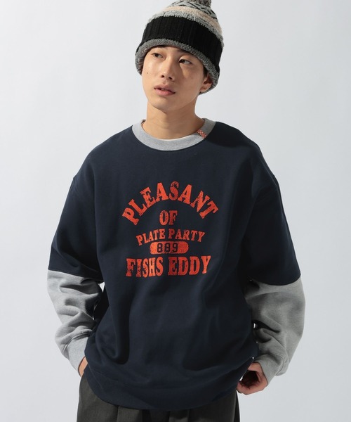 niko and...（ニコアンド）の「【FISHS EDDY(フィッシュエディ)】スウェットプルオーバー【UNISEX】（スウェット・メンズ・オレンジ/ネイビー/ライトグレー・MEDIUM/LARGE）」の12枚目の写真