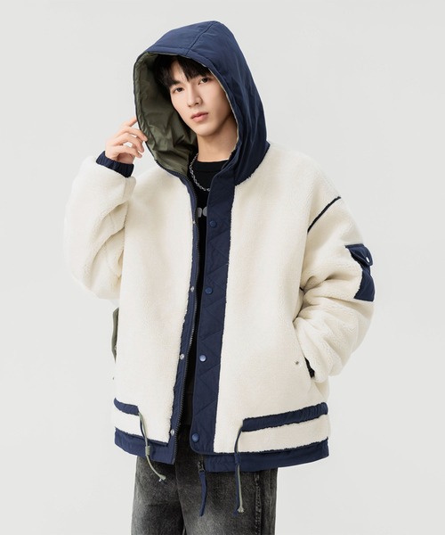 aimoha(アイモハ)の「ボアジャケット (AW)(ナイロンジャケット・メンズ・ブラック/オフホワイト・X-LARGE/MEDIUM/LARGE)」の3枚目の写真