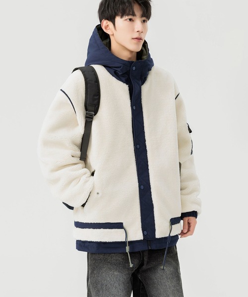 aimoha(アイモハ)の「ボアジャケット (AW)(ナイロンジャケット・メンズ・ブラック/オフホワイト・X-LARGE/MEDIUM/LARGE)」の7枚目の写真