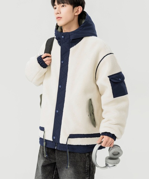 aimoha(アイモハ)の「ボアジャケット (AW)(ナイロンジャケット・メンズ・ブラック/オフホワイト・X-LARGE/MEDIUM/LARGE)」の8枚目の写真