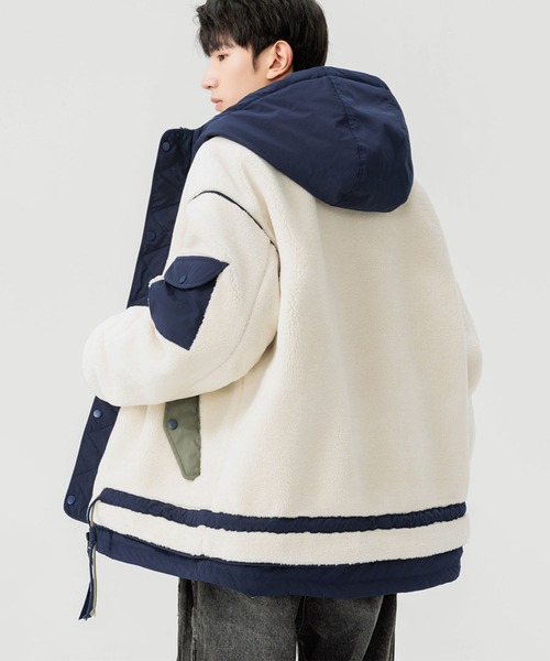 aimoha(アイモハ)の「ボアジャケット (AW)(ナイロンジャケット・メンズ・ブラック/オフホワイト・X-LARGE/MEDIUM/LARGE)」の9枚目の写真