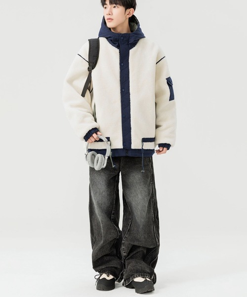 aimoha(アイモハ)の「ボアジャケット (AW)(ナイロンジャケット・メンズ・ブラック/オフホワイト・X-LARGE/MEDIUM/LARGE)」の10枚目の写真