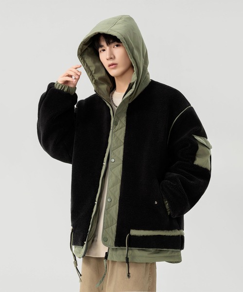 aimoha(アイモハ)の「ボアジャケット (AW)(ナイロンジャケット・メンズ・ブラック/オフホワイト・X-LARGE/MEDIUM/LARGE)」の11枚目の写真