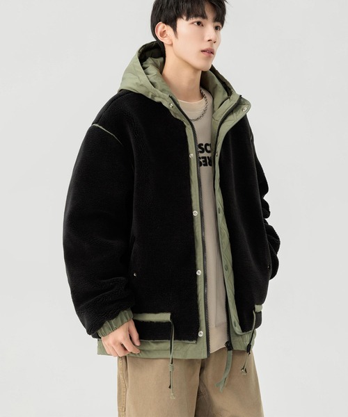 aimoha(アイモハ)の「ボアジャケット (AW)(ナイロンジャケット・メンズ・ブラック/オフホワイト・X-LARGE/MEDIUM/LARGE)」の12枚目の写真