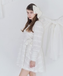 mieya mieya（ミーヤミーヤ）の「【mieya mieya】SHAGGY RIBBON MINI OP/シャギーリボンミニワンピース（ワンピース）」