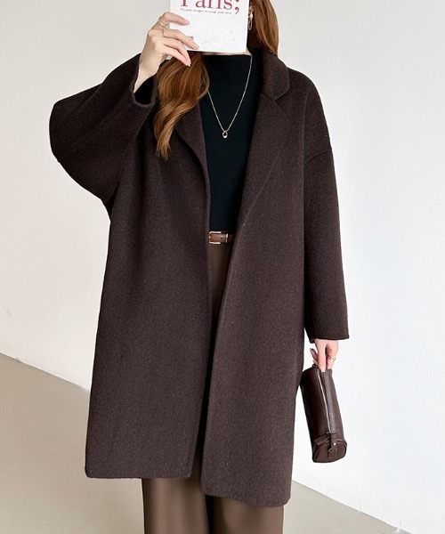 セール】ウールコート ロング チェスターコート ロングコート コクーン