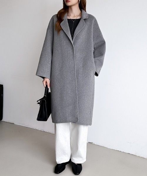 セール】ウールコート ロング チェスターコート ロングコート コクーン