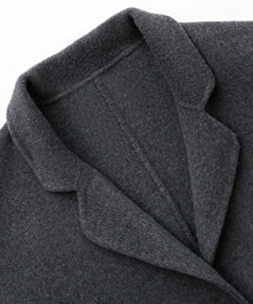 COCOMOMO(ココモモ)の「ウールコート ロング チェスターコート ロングコート コクーンコート ウール コート 秋冬 アウター(チェスターコート・レディース・ダークグレー/ダークブラウン/ブラック/グレー・FREE)」の11枚目の写真