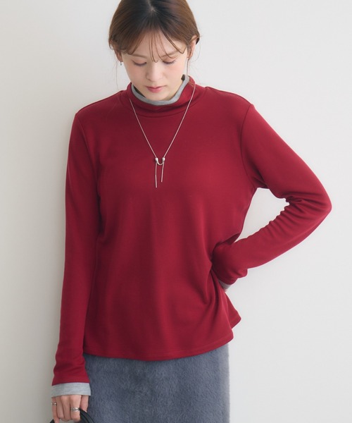 KATHARINE ROSS（キャサリンロス）の「【KATHARINE ROSS】配色タートルプルオーバー（Tシャツ/カットソー・レディース・ブラック/グレー/レッド/ブラウン・FREE）」の4枚目の写真