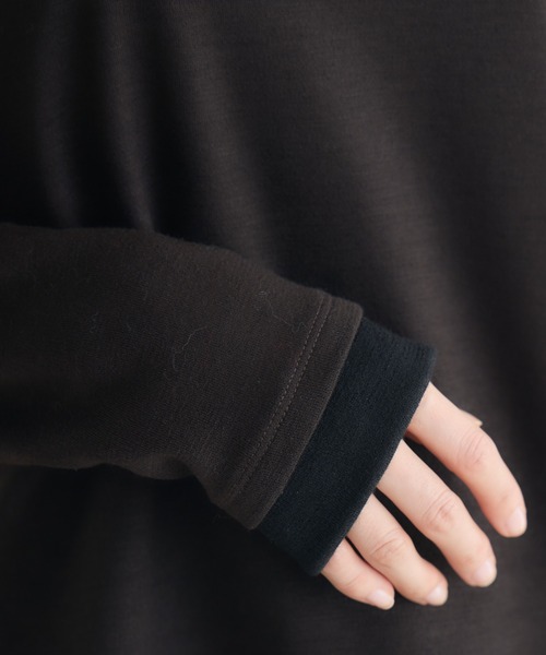 KATHARINE ROSS（キャサリンロス）の「【KATHARINE ROSS】配色タートルプルオーバー（Tシャツ/カットソー・レディース・ブラック/グレー/レッド/ブラウン・FREE）」の16枚目の写真