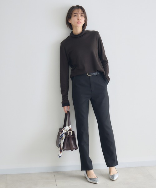 KATHARINE ROSS（キャサリンロス）の「【KATHARINE ROSS】配色タートルプルオーバー（Tシャツ/カットソー・レディース・ブラック/グレー/レッド/ブラウン・FREE）」の6枚目の写真