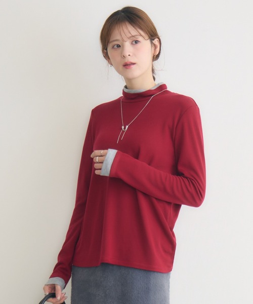 KATHARINE ROSS（キャサリンロス）の「【KATHARINE ROSS】配色タートルプルオーバー（Tシャツ/カットソー・レディース・ブラック/グレー/レッド/ブラウン・FREE）」の21枚目の写真