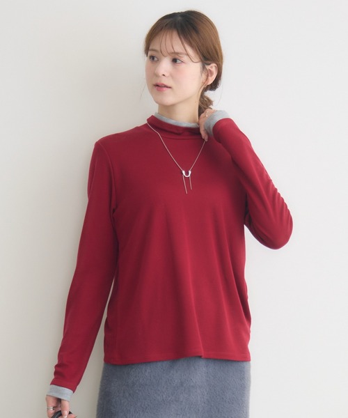 KATHARINE ROSS（キャサリンロス）の「【KATHARINE ROSS】配色タートルプルオーバー（Tシャツ/カットソー・レディース・ブラック/グレー/レッド/ブラウン・FREE）」の20枚目の写真