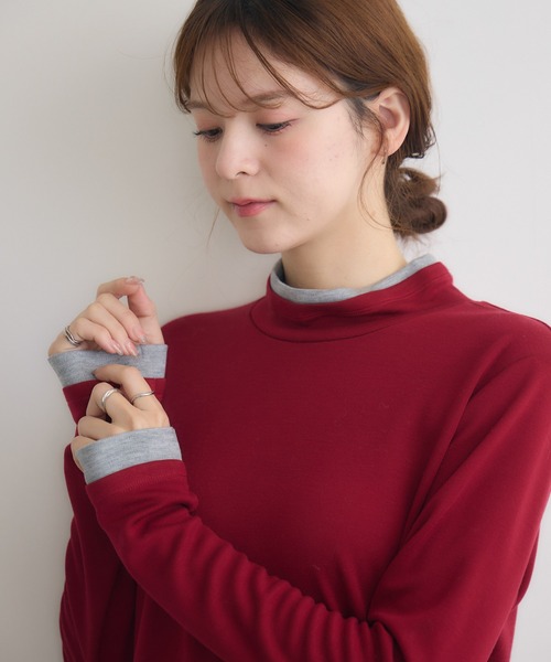 KATHARINE ROSS（キャサリンロス）の「【KATHARINE ROSS】配色タートルプルオーバー（Tシャツ/カットソー・レディース・ブラック/グレー/レッド/ブラウン・FREE）」の19枚目の写真