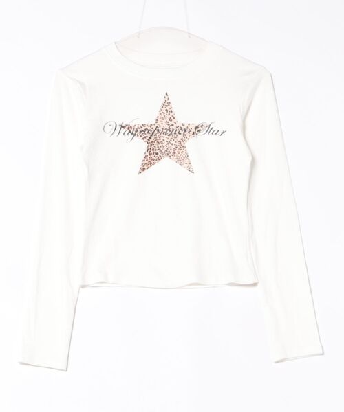 MEMECLE(メメクル)の「【MEMECLE/メメクル】スターレオパード Y2KロンT ピチT(Tシャツ/カットソー・レディース・ホワイト/ブラック/グレー・FREE)」の15枚目の写真