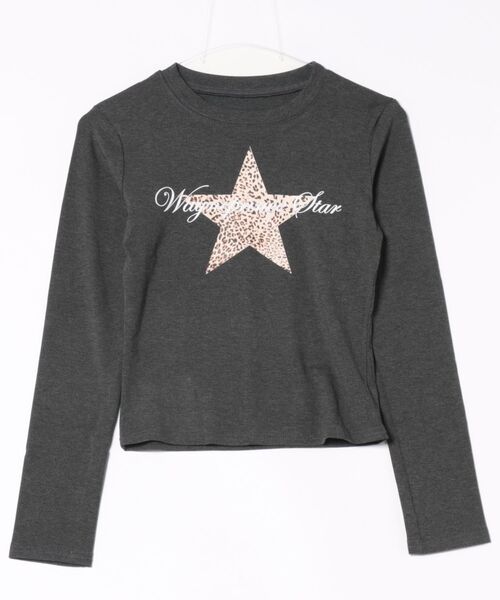 MEMECLE(メメクル)の「【MEMECLE/メメクル】スターレオパード Y2KロンT ピチT(Tシャツ/カットソー・レディース・ホワイト/ブラック/グレー・FREE)」の17枚目の写真