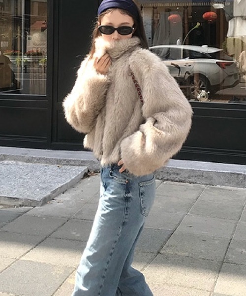 セール】ショート丈エコファーコート（その他アウター）｜SHEENA