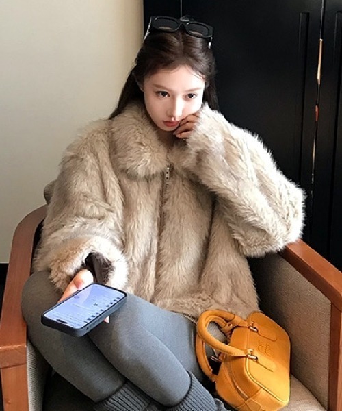 セール】ショート丈エコファーコート（その他アウター）｜SHEENA