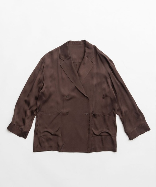 PRANK PROJECT(プランクプロジェクト)の「フィブリルキュプラジャケット / Fibril Cupro Jacket(テーラードジャケット・レディース・チャコールグレー/ブラウン/ホワイト・FREE)」の13枚目の写真