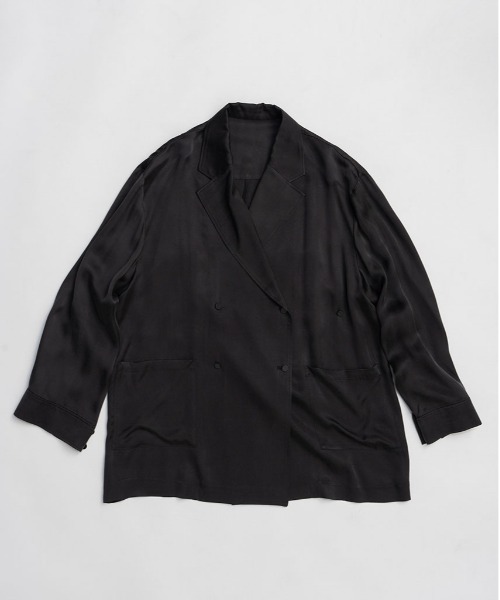 PRANK PROJECT(プランクプロジェクト)の「フィブリルキュプラジャケット / Fibril Cupro Jacket(テーラードジャケット・レディース・チャコールグレー/ブラウン/ホワイト・FREE)」の14枚目の写真