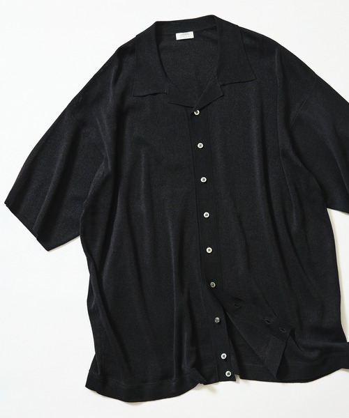 crepuscule(クレプスキュール)の「crepuscule / Washi Open Collar S/S Shirt(シャツ/ブラウス・メンズ・ブラック・L/M/XL)」の1枚目の写真