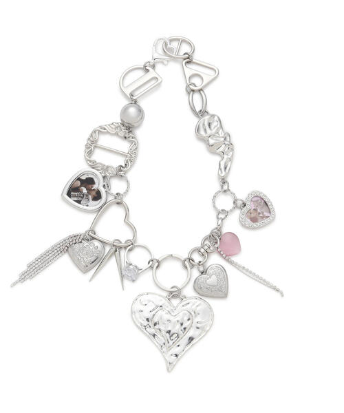 L.H.P(エルエイチピー)の「hurjaboyacc/ホジャボーイ/HEART MIX NECKLACE(ネックレス・レディース・シルバー・F)」の1枚目の写真