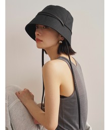 AIC. | 【UVカット】ロングストラップバケットハット/UPF50+/接触冷感/サイズ調節可能/紐取り外し可能(ハット)