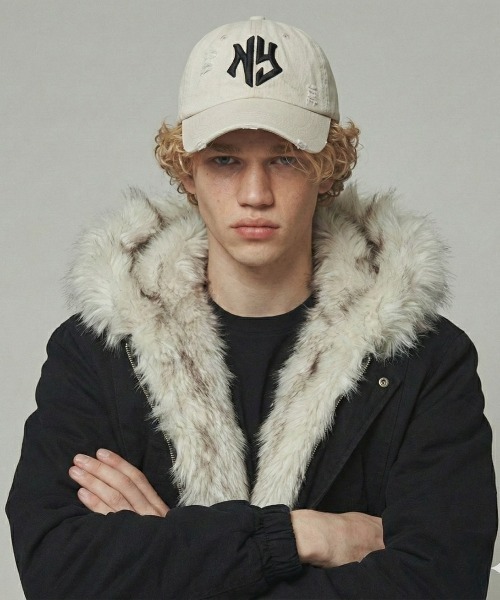 VIBGYOR（ヴィブジョー）の「【IZU】 ヴィンテージウォッシュダメージロゴキャップ（キャップ・メンズ・ブラック/グレー系その他・FREE）」の3枚目の写真