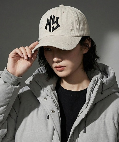 VIBGYOR（ヴィブジョー）の「【IZU】 ヴィンテージウォッシュダメージロゴキャップ（キャップ・メンズ・ブラック/グレー系その他・FREE）」の5枚目の写真