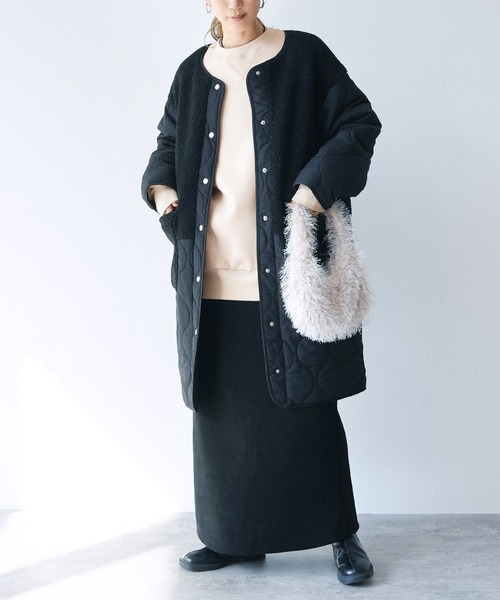 reca（レカ）の「裏ボアオーバーサイズプルオーバー（スウェット・レディース・ライトベージュ/ブラック/オートミール・FREE）」の12枚目の写真