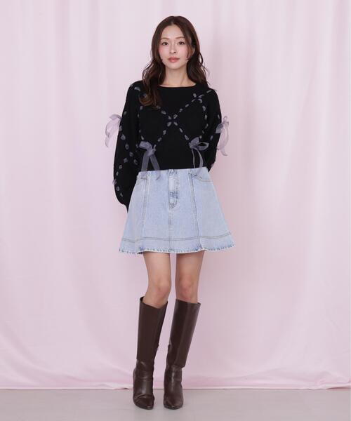 ジルバイ♡リボンデコラティブニット JILL by JILLSTUART - ジルバイ♡リボンデコラティブニットの通販 by