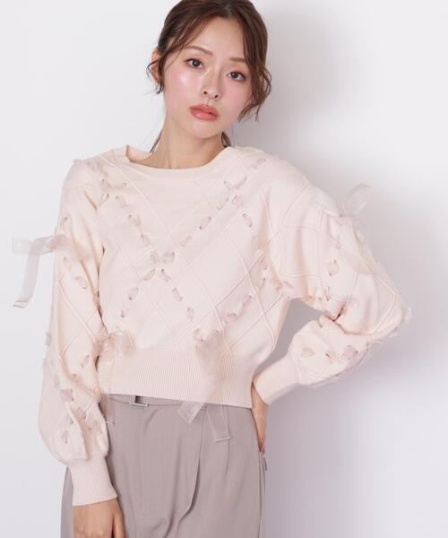◇ ダイヤ柄リボンニット（ニット/セーター）｜JILL by JILL STUART