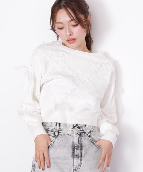 ◇ ダイヤ柄リボンニット（ニット/セーター）｜JILL by JILL STUART