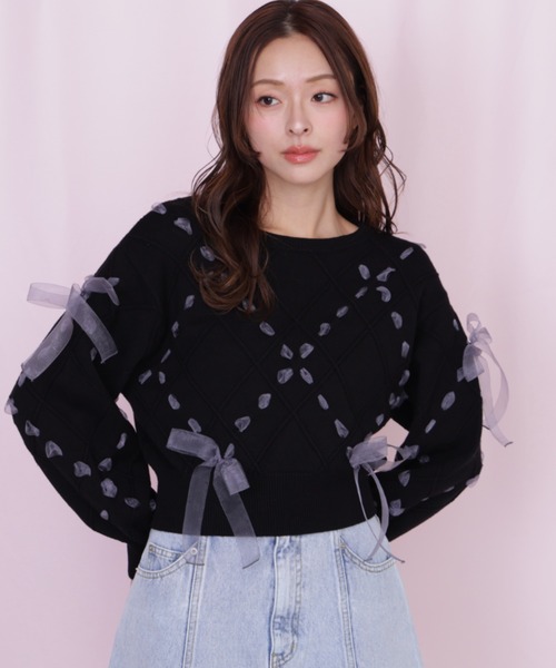 ◇ ダイヤ柄リボンニット（ニット/セーター）｜JILL by JILL STUART