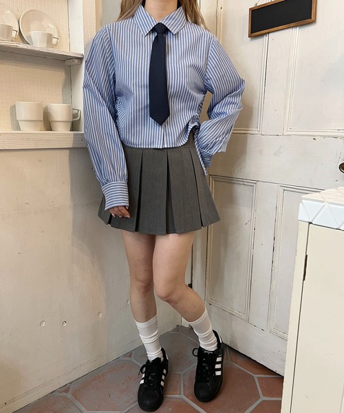 PHILLY(フィリー)の「《2点セット》ネクタイセットサイドドロストシャツ(シャツ/ブラウス・レディース・ホワイト/ブルー系その他/ピンク系その他・FREE)」の18枚目の写真