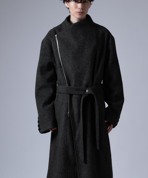 improves（インプローブス）の「ストール付き アシンメトリー ジップアップ コート（その他アウター・メンズ・ブラウン/チャコール・MEDIUM/LARGE）」の9枚目の写真