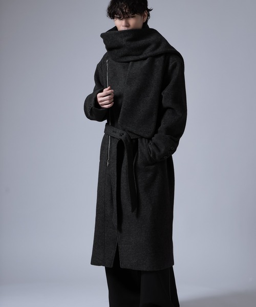 improves（インプローブス）の「ストール付き アシンメトリー ジップアップ コート（その他アウター・メンズ・ブラウン/チャコール・MEDIUM/LARGE）」の10枚目の写真