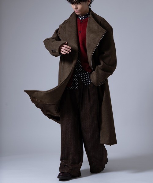 improves（インプローブス）の「ストール付き アシンメトリー ジップアップ コート（その他アウター・メンズ・ブラウン/チャコール・MEDIUM/LARGE）」の17枚目の写真