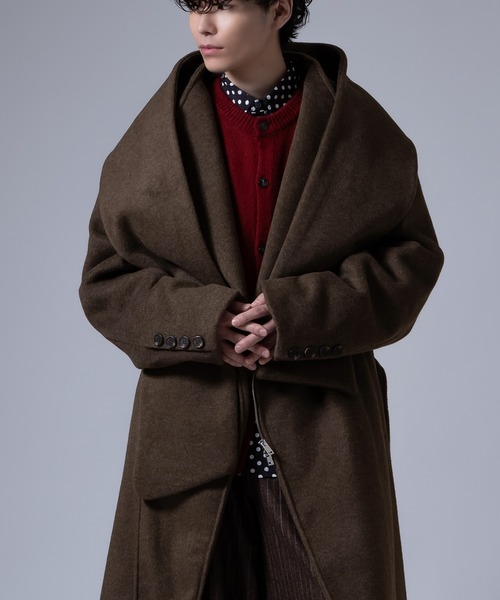improves（インプローブス）の「ストール付き アシンメトリー ジップアップ コート（その他アウター・メンズ・ブラウン/チャコール・MEDIUM/LARGE）」の19枚目の写真