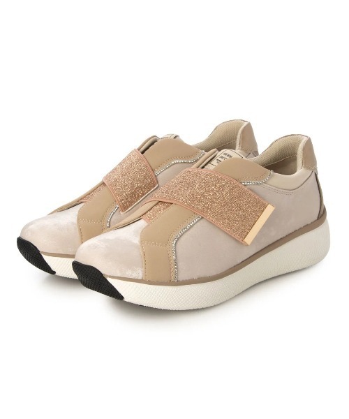 Mode et Jacomo（モードエジャコモ）の「きれいめ厚底ベルクロスニーカー（スニーカー・レディース・ブラック/アイボリー/ライトピンク・22.5cm/23cm/23.5cm/24cm/24.5cm）」の3枚目の写真