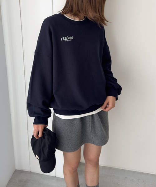 CANAL JEAN（キャナルジーン）の「El mar　number 胸刺繍裏毛トレーナー（スウェット・レディース・グレー/ホワイト/ネイビー・ONE SIZE）」の3枚目の写真