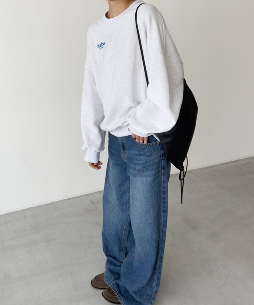 CANAL JEAN（キャナルジーン）の「El mar　number 胸刺繍裏毛トレーナー（スウェット・レディース・グレー/ホワイト/ネイビー・ONE SIZE）」の4枚目の写真