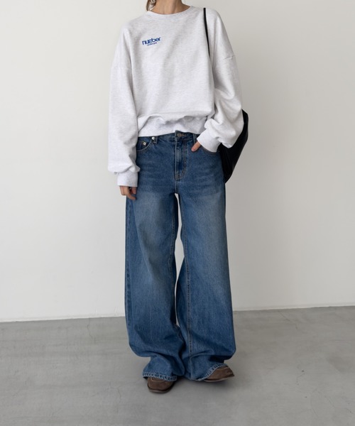 CANAL JEAN（キャナルジーン）の「El mar　number 胸刺繍裏毛トレーナー（スウェット・レディース・グレー/ホワイト/ネイビー・ONE SIZE）」の6枚目の写真