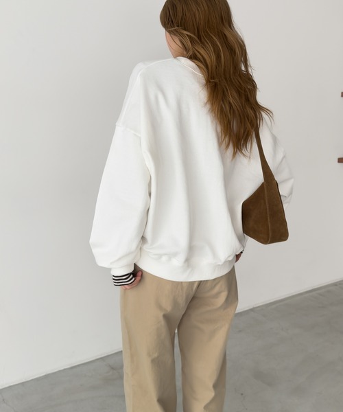 CANAL JEAN（キャナルジーン）の「El mar　number 胸刺繍裏毛トレーナー（スウェット・レディース・グレー/ホワイト/ネイビー・ONE SIZE）」の8枚目の写真