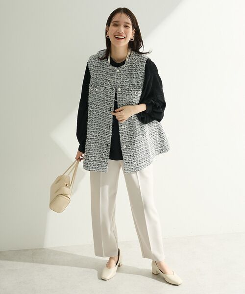 Green　Parks（グリーンパークス）の「O.ツイードペプラムベスト（ベスト・レディース・ブラック/グレー・FREE）」の17枚目の写真